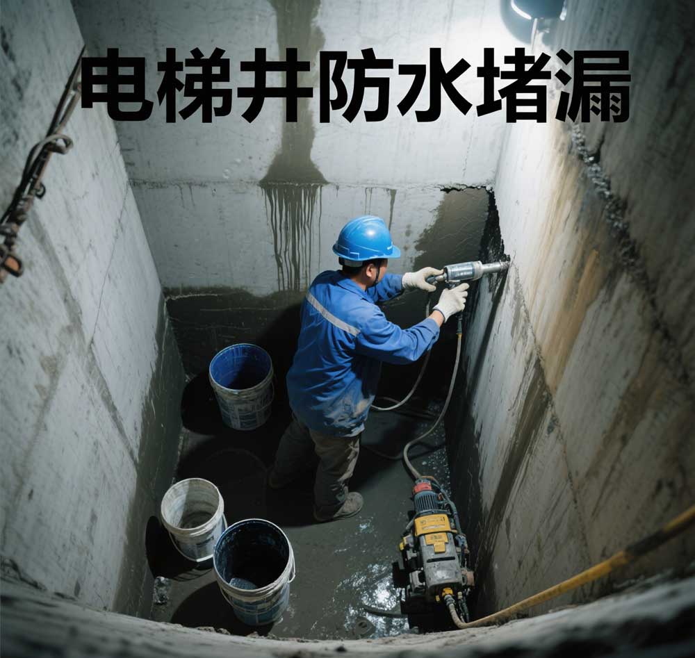 电梯井防水堵漏，义乌专业电梯井漏水维修公司